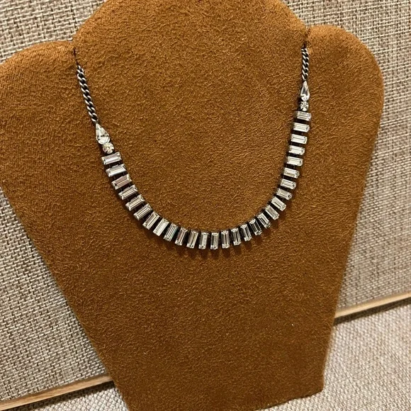 Fossil Silver Tone Rhinestone Necklace - Picture 4 of 7